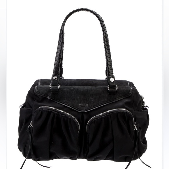MZ Wallace Thompson Leather and Suede Trimmed Nylon Bag w/Detachable Strap. NWOT